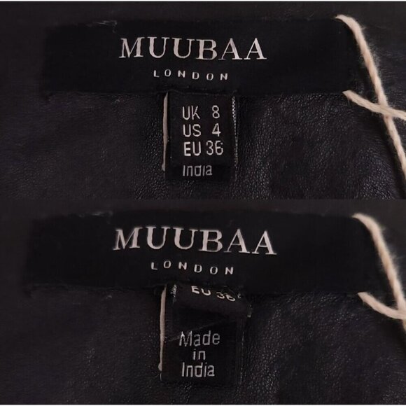 Muubaa Voisin Leather Studded Biker Jacket Size US 4 S Womens Black $700 - Picture 13 of 16